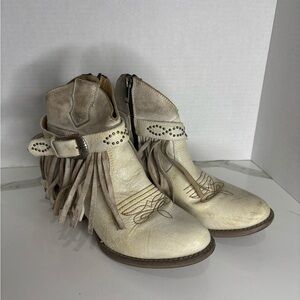 Fringed Western Ankle Boots
